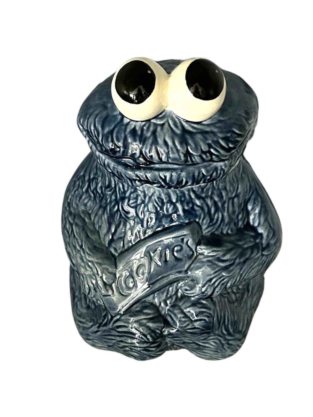 Vintage Cookie Monster Hand Painted Ceramic Cookie Jar 1991